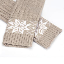 Fashion Women's Warm Snow Pattern Knitting Half Fingerless Gloves Hand Arm Gloves Women  J4U66