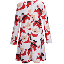 Ladies Women Long Sleeve Olaf Santa Printing Party Swing Dress Fast Shipping J4U66