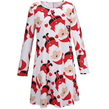 Ladies Women Long Sleeve Olaf Santa Printing Party Swing Dress Fast Shipping J4U66