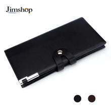Men Long Section Button Bifold Business Leather Wallet Card Coin Wallet Purse Husband Boyfriend Gift J4U66
