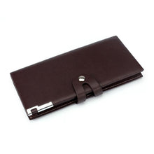 Men Long Section Button Bifold Business Leather Wallet Card Coin Wallet Purse Husband Boyfriend Gift J4U66