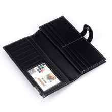 Men Long Section Button Bifold Business Leather Wallet Card Coin Wallet Purse Husband Boyfriend Gift J4U66