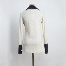 Sexy Women Irregular Splice Cotton Long Sleeve V Neck Loose Shirts Tops Blouse J4U66
