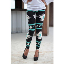 Skinny Pants Geometric Print Stretchy Leggings Plus Size  J4U66