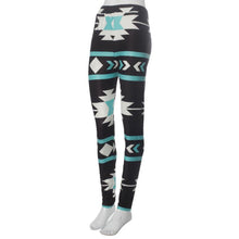 Skinny Pants Geometric Print Stretchy Leggings Plus Size  J4U66