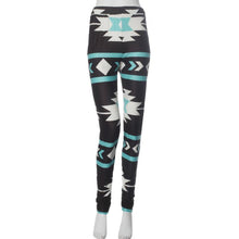 Skinny Pants Geometric Print Stretchy Leggings Plus Size  J4U66
