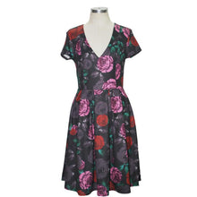 Women Slim Floral Print Dresses Elegant Short Sleeve Backless Dress Sexy Bodycon Mini Dress J4U66