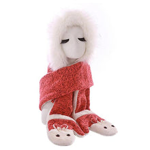 Warm And Hats Scarves Gloves Three-Piece Children's Bunny Boys And Girls Gift J4U66