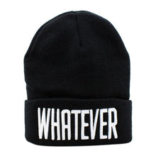 Black and White WHATEVER Beanie Hat And Snapback Men And Women Cap  J4U66