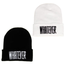 Black and White WHATEVER Beanie Hat And Snapback Men And Women Cap  J4U66