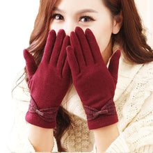 Elegant Women Fashion Lace Bowknot Cashmere Gloves Warmer Fast Shipping J4U66