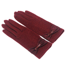 Elegant Women Fashion Lace Bowknot Cashmere Gloves Warmer Fast Shipping J4U66