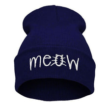 Hat Knitting MEOW Beanie Hat And Snapback Men And Women Hiphop Cap  J4U66