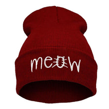 Hat Knitting MEOW Beanie Hat And Snapback Men And Women Hiphop Cap  J4U66
