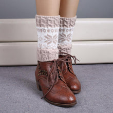 Knitted Color Matching Snow Leg Warmers Socks Boot Cover Fast Shipping J4U66