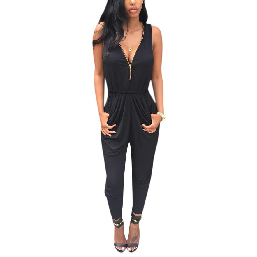 Women Bandage Bodycon Sexy Clubwear Romper Jumpsuit Party V Neck Pants J4U66