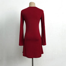 Women Ladies Flare Sleeve Bodycon Party Evening Mini Dress Red Color Plus Size J4U66