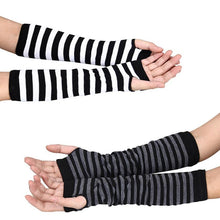 Women Warm Knitted Fingerless Long Gloves Mitten Hand Arm Wrist Warmer J4U66