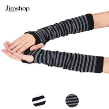 Women Warm Knitted Fingerless Long Gloves Mitten Hand Arm Wrist Warmer J4U66