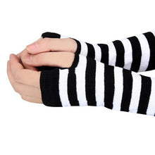 Women Warm Knitted Fingerless Long Gloves Mitten Hand Arm Wrist Warmer J4U66
