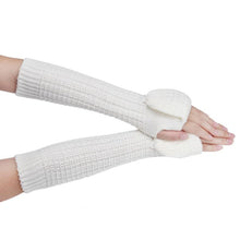 Women's Warm Long Paragraph Knitting Half Fingerless Gloves Fast Shipping J4U66