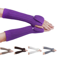 Women's Warm Long Paragraph Knitting Half Fingerless Gloves Fast Shipping J4U66