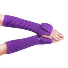 Women's Warm Long Paragraph Knitting Half Fingerless Gloves Fast Shipping J4U66