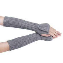 Women's Warm Long Paragraph Knitting Half Fingerless Gloves Fast Shipping J4U66