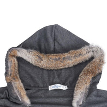 Womens Ladies V Neck Fur Hooded Long Sleeve Bodycon Hoodies Jumper Dress  J4U66