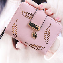 Quality Guarantee Women Fashion Leaf Bifold Wallet Leather Clutch Card Holder Purse Lady Short Handbag carteras J4U66