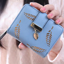 Quality Guarantee Women Fashion Leaf Bifold Wallet Leather Clutch Card Holder Purse Lady Short Handbag carteras J4U66