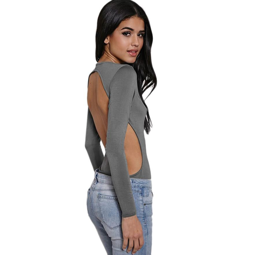 Rompers Womens Jumpsuit Long Sleeve Sexy Halter Bodysuit Bodycon Bandage Jumpsuit Bodysuit Slim Short Cotton Romper J4U66