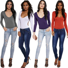 Rompers Womens Jumpsuit Long Sleeve Sexy Halter Bodysuit Bodycon Bandage Jumpsuit Bodysuit Slim Short Cotton Romper J4U66