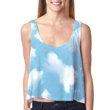 Casual Womens Emoji/Flaky Clouds/Toothy Smile Tank Top VBlouse Sleeveless Cartoon Crop T-Shirt J4U66