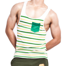 Fashion Men's Stripes Tank Top Muscle Sleeveless T-Shirt Cotton Men's Tanks Underwear M~XL Fast Shipping J4U66
