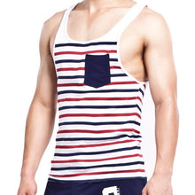 Fashion Men's Stripes Tank Top Muscle Sleeveless T-Shirt Cotton Men's Tanks Underwear M~XL Fast Shipping J4U66