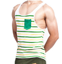 Fashion Men's Stripes Tank Top Muscle Sleeveless T-Shirt Cotton Men's Tanks Underwear M~XL Fast Shipping J4U66