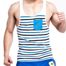 Fashion Men's Stripes Tank Top Muscle Sleeveless T-Shirt Cotton Men's Tanks Underwear M~XL Fast Shipping J4U66