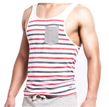 Fashion Men's Stripes Tank Top Muscle Sleeveless T-Shirt Cotton Men's Tanks Underwear M~XL Fast Shipping J4U66