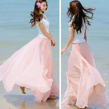 Style Skirts Womens High Waist Pleated Long Skirt Ladies Casual Beach Maxi Skirts saia faldas 11 Colors J4U66