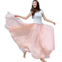 Style Skirts Womens High Waist Pleated Long Skirt Ladies Casual Beach Maxi Skirts saia faldas 11 Colors J4U66