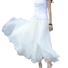 Style Skirts Womens High Waist Pleated Long Skirt Ladies Casual Beach Maxi Skirts saia faldas 11 Colors J4U66