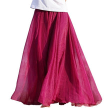 Style Skirts Womens High Waist Pleated Long Skirt Ladies Casual Beach Maxi Skirts saia faldas 11 Colors J4U66