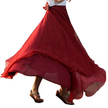 Style Skirts Womens High Waist Pleated Long Skirt Ladies Casual Beach Maxi Skirts saia faldas 11 Colors J4U66