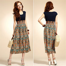 Women Flower Floral Print Bohemia Sleeveless VLong Beach Dress for Ladies ing Vestidos J4U66