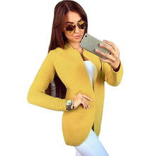 Top Women Cardigan KnittedLong Sleeve Cardigan Feminino Fashion Sweaters Coat Outwear J4U66