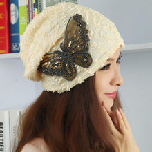 Women's hat Lace Butterfly Beanie Lady Skullies Turban Cap  J4U66