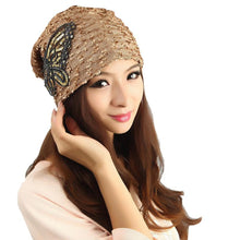 Women's hat Lace Butterfly Beanie Lady Skullies Turban Cap  J4U66