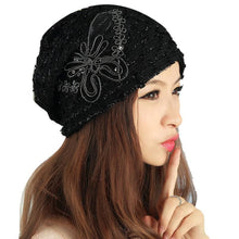 Women's hat Lace Butterfly Beanie Lady Skullies Turban Cap  J4U66