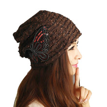 Women's hat Lace Butterfly Beanie Lady Skullies Turban Cap  J4U66